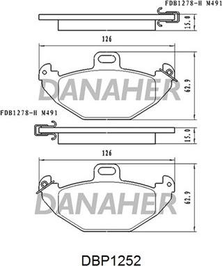 Danaher DBP1252 - Гальмівні колодки, дискові гальма autozip.com.ua