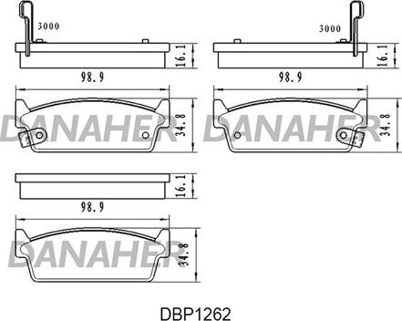 Danaher DBP1262 - Гальмівні колодки, дискові гальма autozip.com.ua
