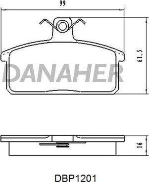 Danaher DBP1201 - Гальмівні колодки, дискові гальма autozip.com.ua