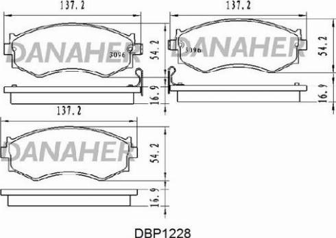 Danaher DBP1228 - Гальмівні колодки, дискові гальма autozip.com.ua