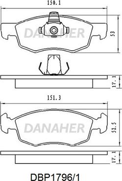 Danaher DBP1796/1 - Гальмівні колодки, дискові гальма autozip.com.ua