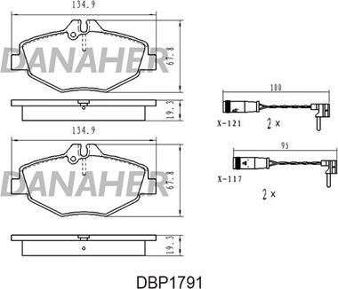 Danaher DBP179/1 - Гальмівні колодки, дискові гальма autozip.com.ua