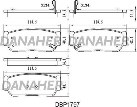 Danaher DBP1797 - Гальмівні колодки, дискові гальма autozip.com.ua