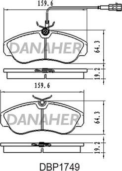 Danaher DBP1749 - Гальмівні колодки, дискові гальма autozip.com.ua