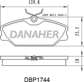 Danaher DBP1744 - Гальмівні колодки, дискові гальма autozip.com.ua
