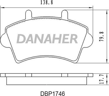 Danaher DBP1746 - Гальмівні колодки, дискові гальма autozip.com.ua