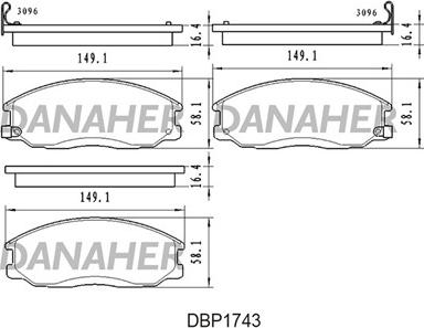 Danaher DBP1743 - Гальмівні колодки, дискові гальма autozip.com.ua