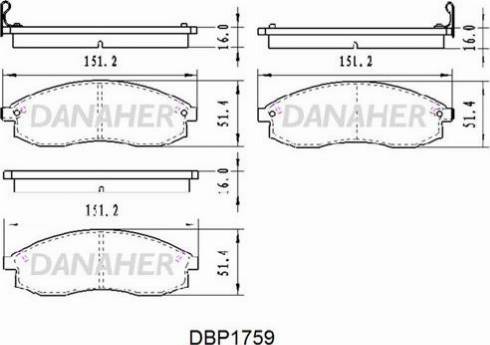 Danaher DBP1759 - Гальмівні колодки, дискові гальма autozip.com.ua