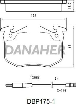 Danaher DBP175/1 - Гальмівні колодки, дискові гальма autozip.com.ua