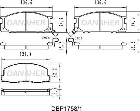 Danaher DBP1758/1 - Гальмівні колодки, дискові гальма autozip.com.ua