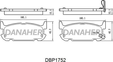 Danaher DBP1752 - Гальмівні колодки, дискові гальма autozip.com.ua