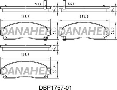 Danaher DBP1757-01 - Гальмівні колодки, дискові гальма autozip.com.ua