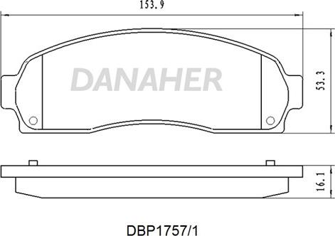 Danaher DBP1757/1 - Гальмівні колодки, дискові гальма autozip.com.ua