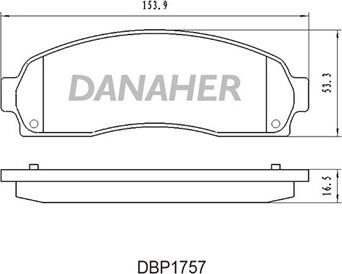 Danaher DBP1757 - Гальмівні колодки, дискові гальма autozip.com.ua