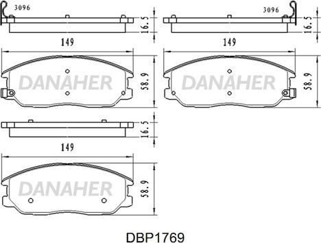 Danaher DBP1769 - Гальмівні колодки, дискові гальма autozip.com.ua