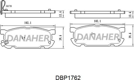 Danaher DBP1762 - Гальмівні колодки, дискові гальма autozip.com.ua