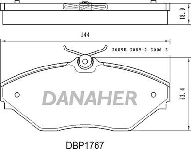 Danaher DBP1767 - Гальмівні колодки, дискові гальма autozip.com.ua