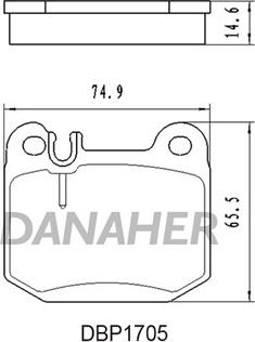 Danaher DBP1705 - Гальмівні колодки, дискові гальма autozip.com.ua