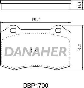 Danaher DBP1700 - Гальмівні колодки, дискові гальма autozip.com.ua