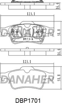 Danaher DBP1701 - Гальмівні колодки, дискові гальма autozip.com.ua