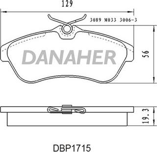 Danaher DBP1715 - Гальмівні колодки, дискові гальма autozip.com.ua