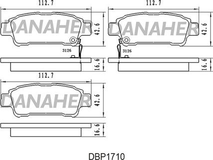 Danaher DBP1710 - Гальмівні колодки, дискові гальма autozip.com.ua