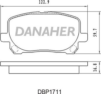 Danaher DBP1711 - Гальмівні колодки, дискові гальма autozip.com.ua