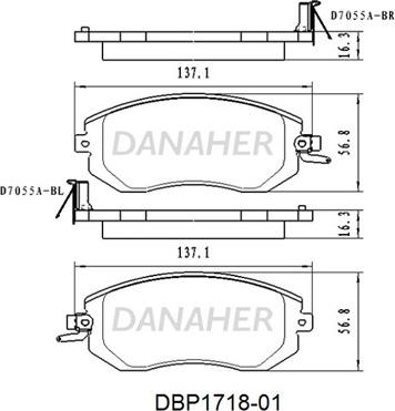 Danaher DBP1718-01 - Гальмівні колодки, дискові гальма autozip.com.ua