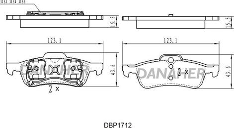 Danaher DBP1712 - Гальмівні колодки, дискові гальма autozip.com.ua