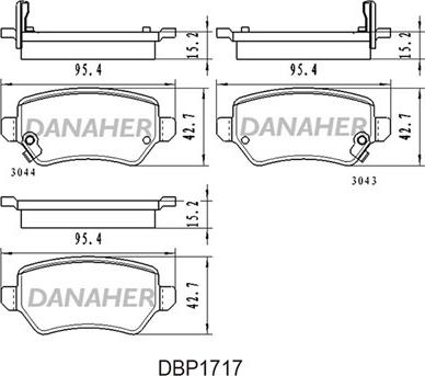 Danaher DBP1717 - Гальмівні колодки, дискові гальма autozip.com.ua