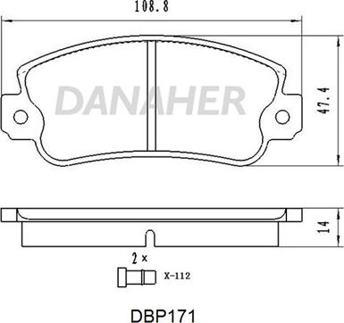 Danaher DBP171 - Гальмівні колодки, дискові гальма autozip.com.ua
