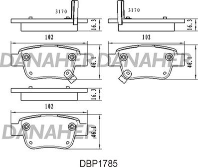 Danaher DBP1785 - Гальмівні колодки, дискові гальма autozip.com.ua