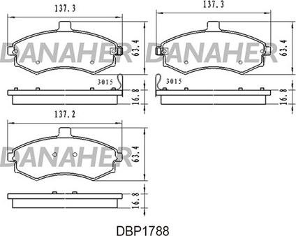 Danaher DBP1788 - Гальмівні колодки, дискові гальма autozip.com.ua