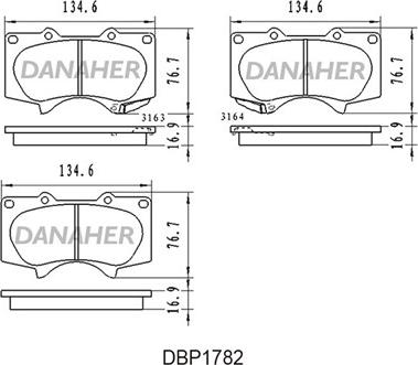 Danaher DBP1782 - Гальмівні колодки, дискові гальма autozip.com.ua