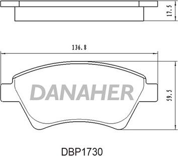 Danaher DBP1730 - Гальмівні колодки, дискові гальма autozip.com.ua