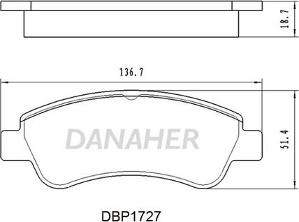 Danaher DBP1727 - Гальмівні колодки, дискові гальма autozip.com.ua