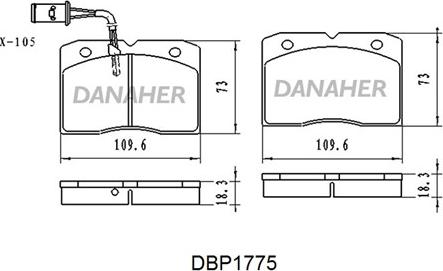 Danaher DBP1775 - Гальмівні колодки, дискові гальма autozip.com.ua