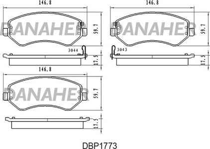 Danaher DBP1773 - Гальмівні колодки, дискові гальма autozip.com.ua