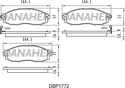 Danaher DBP1772 - Гальмівні колодки, дискові гальма autozip.com.ua