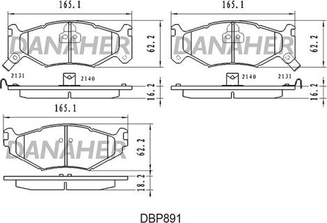 Danaher DBP891 - Гальмівні колодки, дискові гальма autozip.com.ua