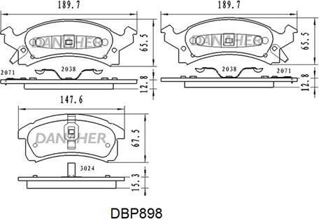 Danaher DBP898 - Гальмівні колодки, дискові гальма autozip.com.ua