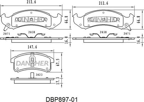 Danaher DBP897-01 - Гальмівні колодки, дискові гальма autozip.com.ua