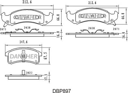 Danaher DBP897 - Гальмівні колодки, дискові гальма autozip.com.ua