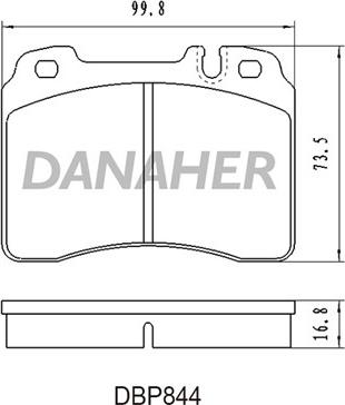 Danaher DBP844 - Гальмівні колодки, дискові гальма autozip.com.ua