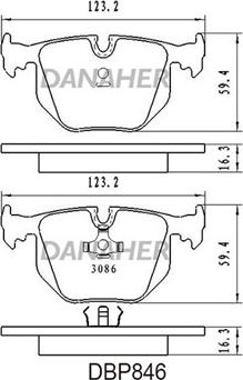 Danaher DBP846 - Гальмівні колодки, дискові гальма autozip.com.ua
