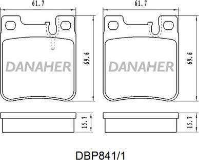 Danaher DBP841/1 - Гальмівні колодки, дискові гальма autozip.com.ua