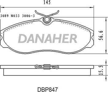 Danaher DBP847 - Гальмівні колодки, дискові гальма autozip.com.ua