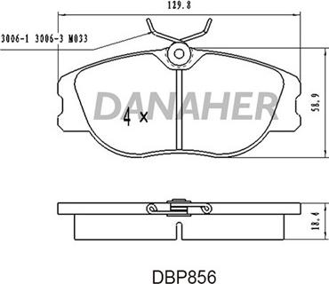 Danaher DBP856 - Гальмівні колодки, дискові гальма autozip.com.ua