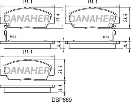 Danaher DBP869 - Гальмівні колодки, дискові гальма autozip.com.ua