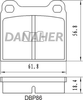 Danaher DBP86 - Гальмівні колодки, дискові гальма autozip.com.ua